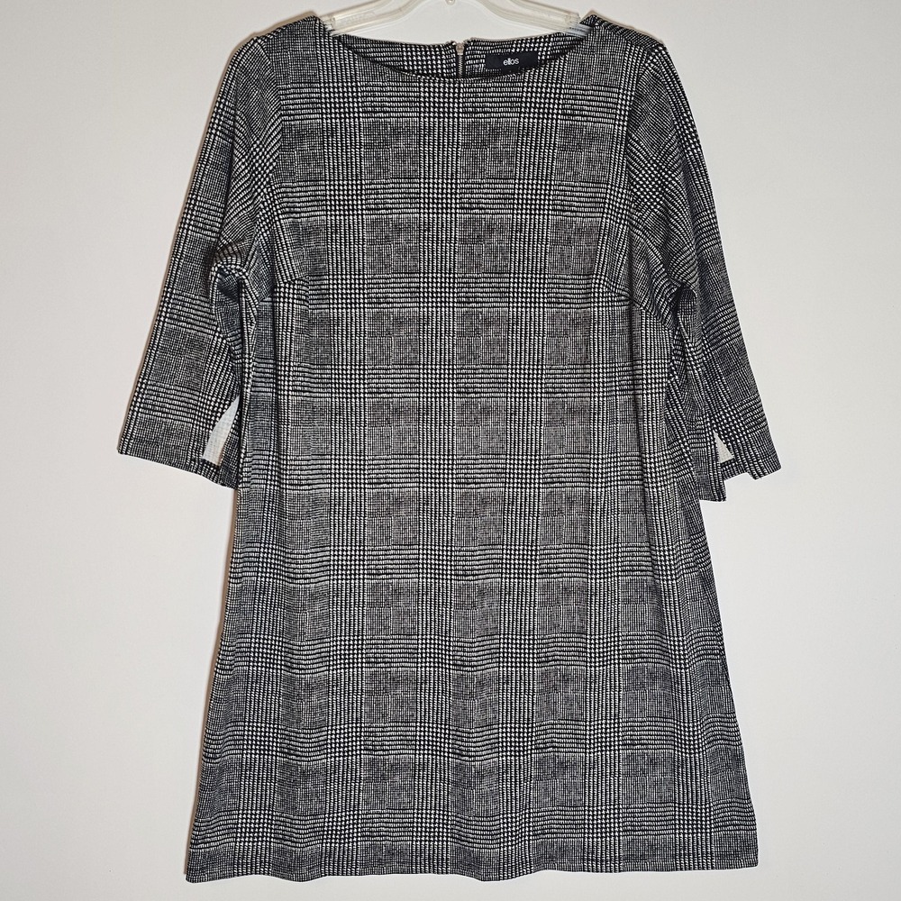 Ellos Dress Womens 18 Plaid Three Quarter Sleeve A Line Career Modern Workwear